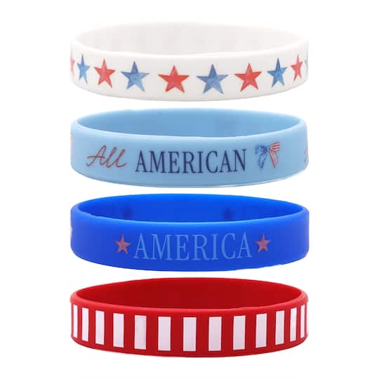 Red, White, & Blue Silicone Bracelets, 4ct. by Celebrate It™